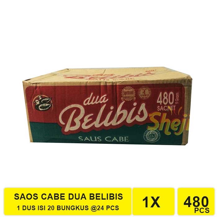 

saus cabe dua belibis sachet 24x9gr / Saus sambal belibis 480 sachet