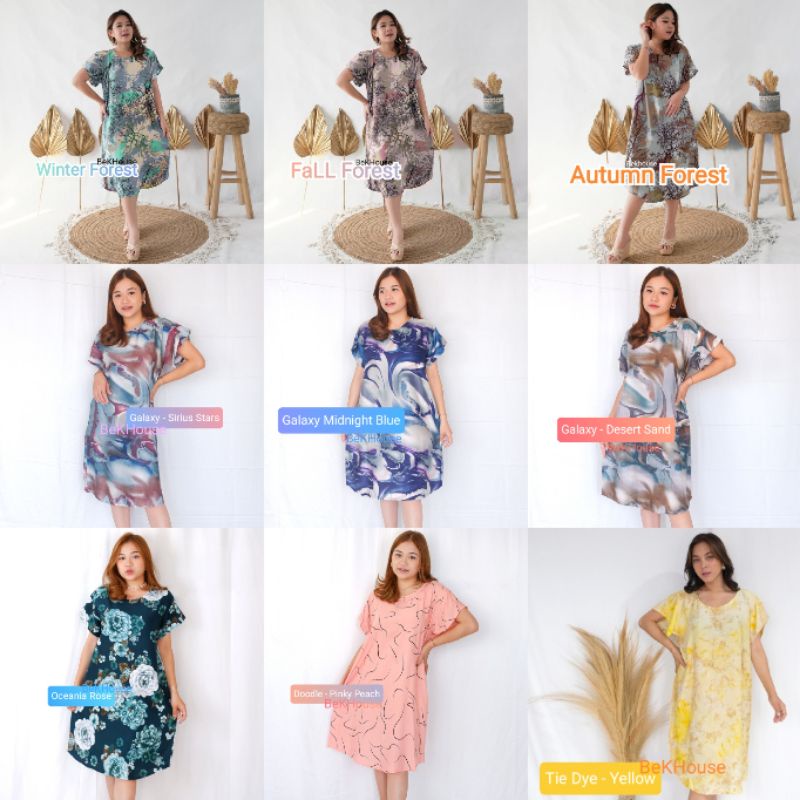 Daster Jumbo Batik Dress Bali Rumah Baju Nyaman BeKHouse Pekalongan Dress Rumah Santai Tidur Adem Di
