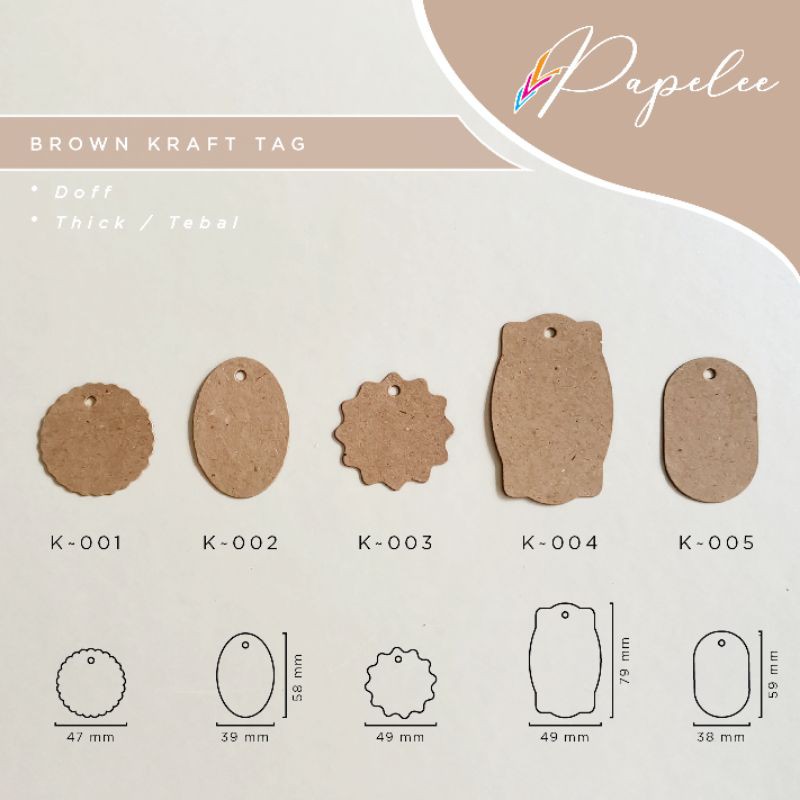 

Kraft Hangtag polos | Hangtag polos | Thankyou Tag | Gift Tag