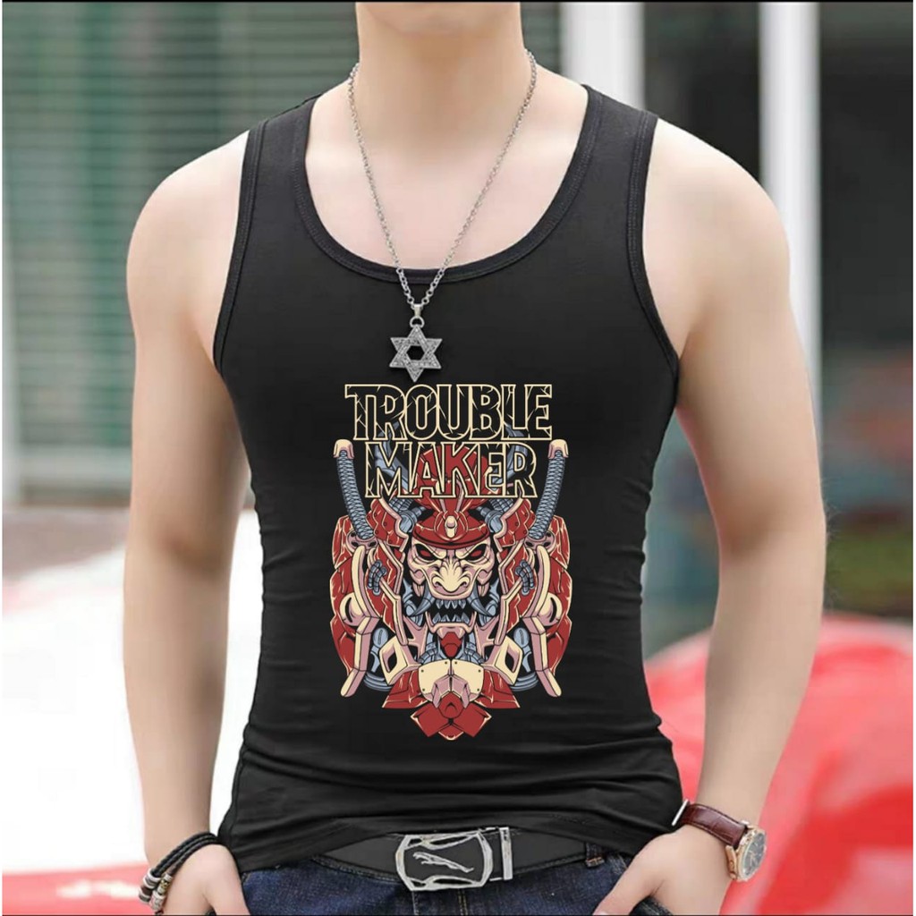 Bisa COD / Asgard777 - SINGLET MOTIF SAMURAI EDITION / kaos cowok / kaos singlet / kaos dalem singlet cowok