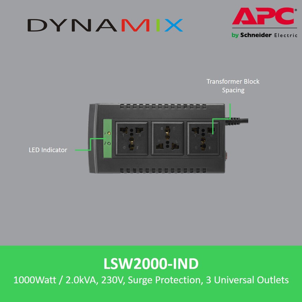 Stavolt APC LSW2000-IND 2000VA AVR Stabilizer Stavol dengan Surge Protector GARANSI RESMI | Stabiliser Bukan UPS