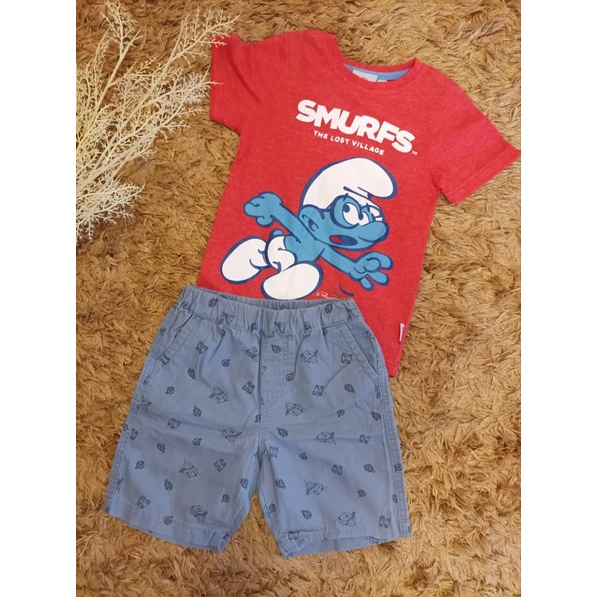 kaos anak Smurfs dan uniqlo