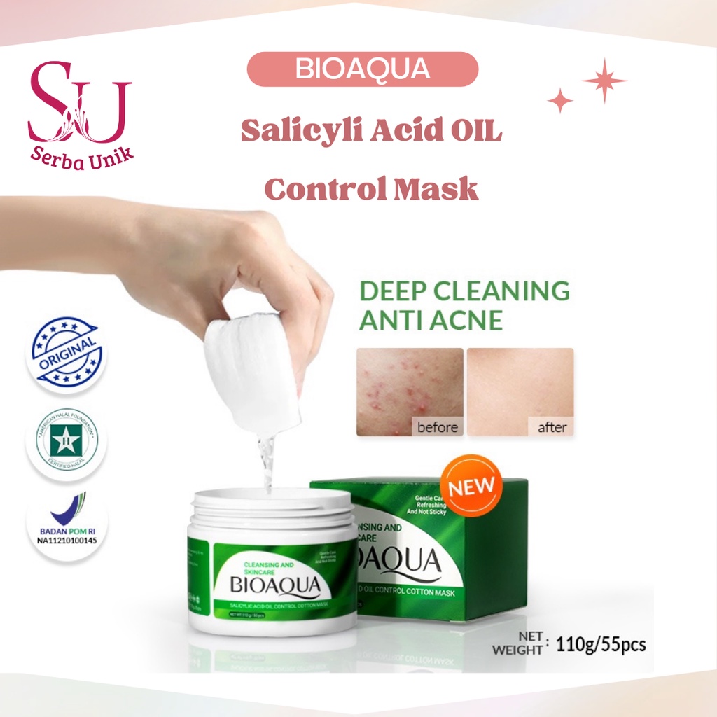 Bioaqua Salicylic Acid Oil Control Cotton Mask 110g/55pcs