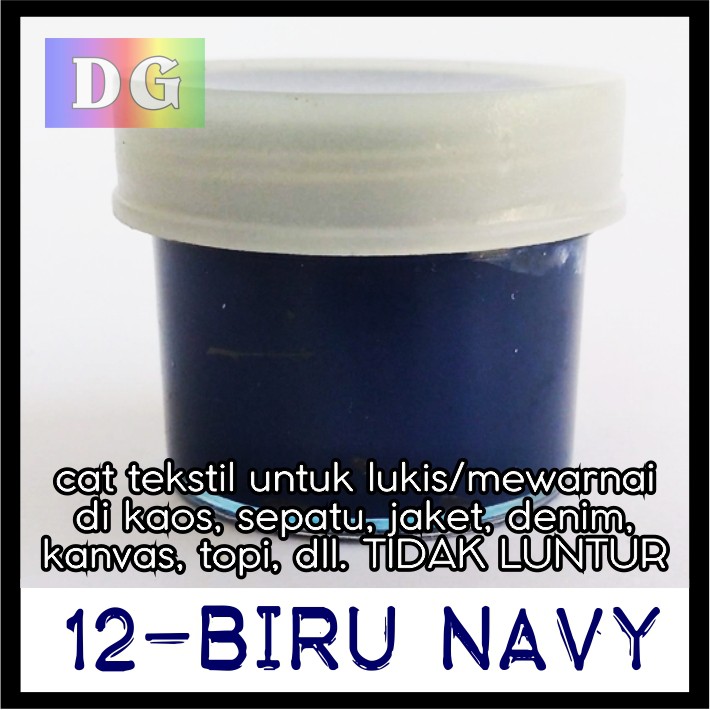  Warna  BIRU  NAVY  Cat  Tekstil utk lukis mewarnai di kaos 