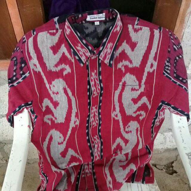 Kemeja Pria Tenun Blanket Halusan Kode R1