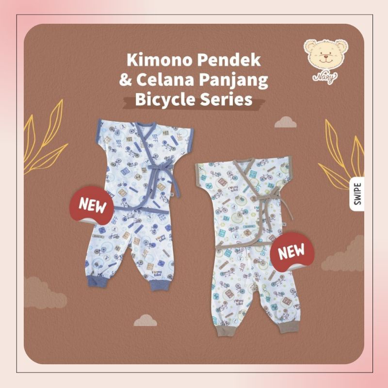 Nary Setelan Kimono Pendek Celana Panjang Motif