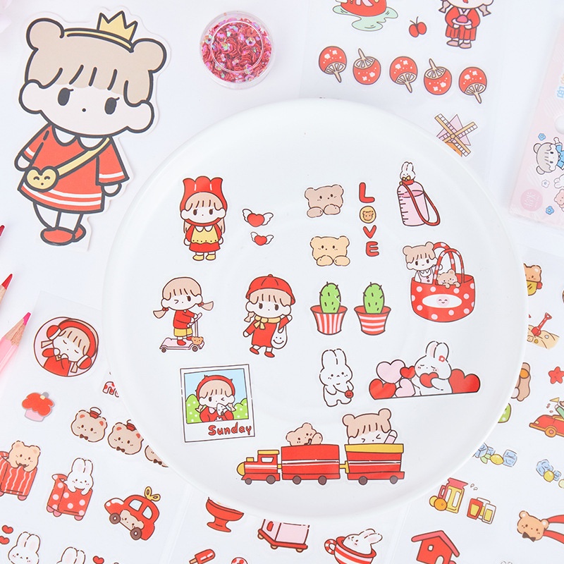 Stiker Aesthetic Import Quality Korea Lucu Special Edition Bahan PET Waterproff