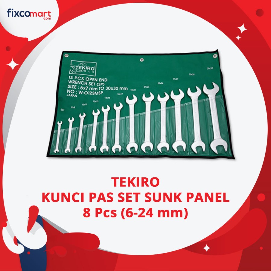 Tekiro Kunci Pas Set Sunk Panel 8 Pcs (6-24 mm)