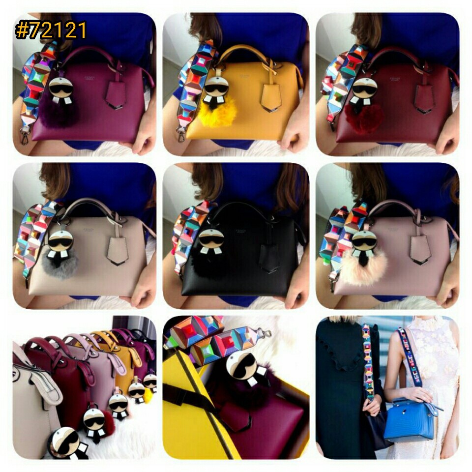 72121 FENDI By The Way Boston Bag SS18 with PYRAMID YOU & KARLITO Mirror Charms