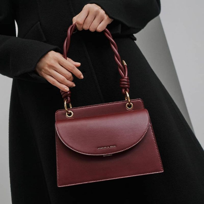 CK Twist Top Handle Front Flap Bag