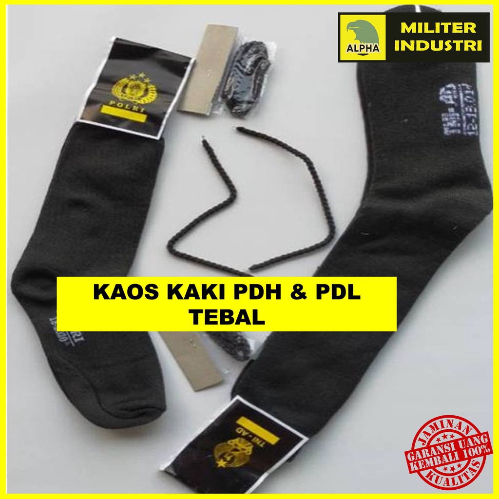 KAOS KAKI PDH PDL HITAM TEBAL DAN KARET GELANG PENGKAIT KAOS KAKI