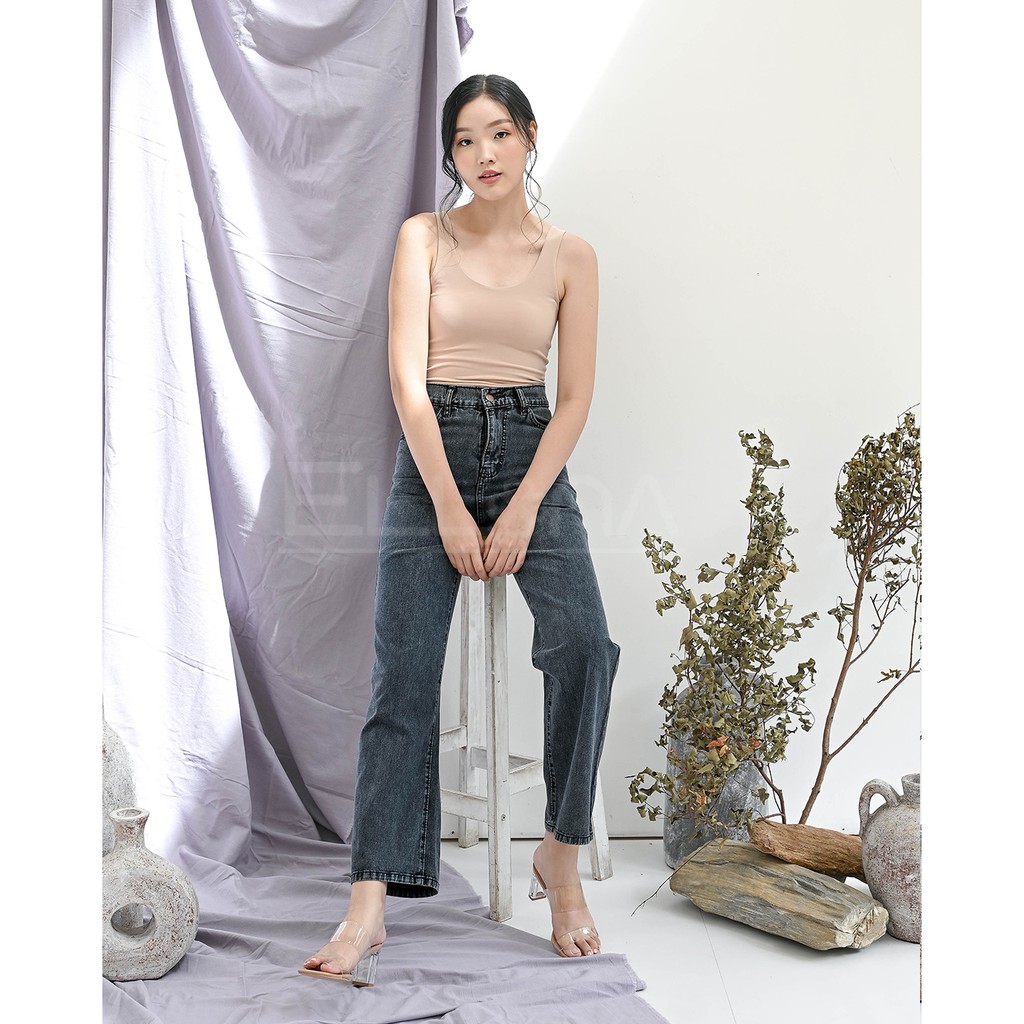 OSSO JEANS - Fiona Kulot Jeans Warna Snowblack