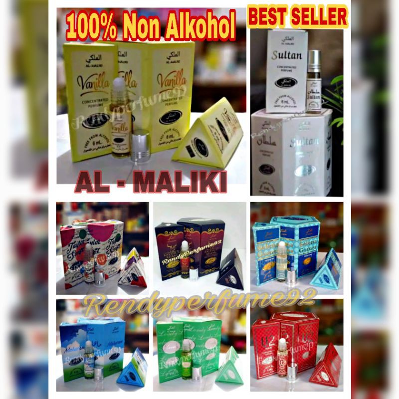 Paket Parfum Arab AL-MALIKI 6ml Roll On Jual Per 60 Pcs/5 Lusin 100% Non Alkohol