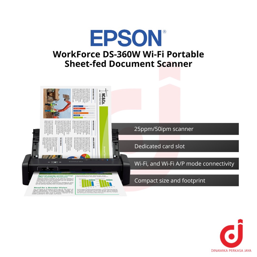 SCANNER EPSON Workforce DS360W ADF WIFI