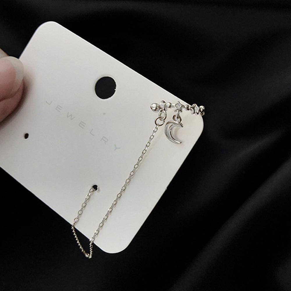 Needway Bintang Manset Telinga Fashion Perhiasan Panjang Rumbai Bulan Gadis Wanita Menjuntai Anting-Anting
