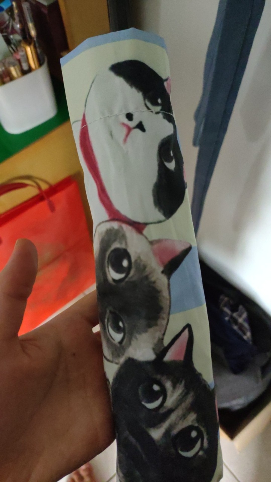 Payung Lipat 3 Mangkok Motif Kucing You Are My Sunshine