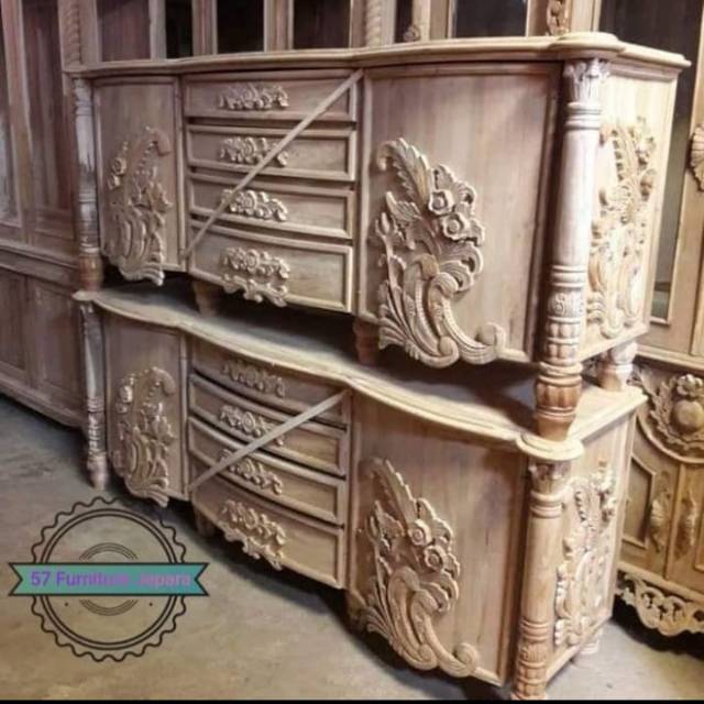 Buffet Antik Ukir Mewah/Buffet penyekat ruangan Jati Jepara - Mentahan