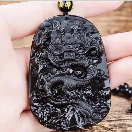 KALUNG PRIA LIONTIN GIOK HITAM TERMURAH