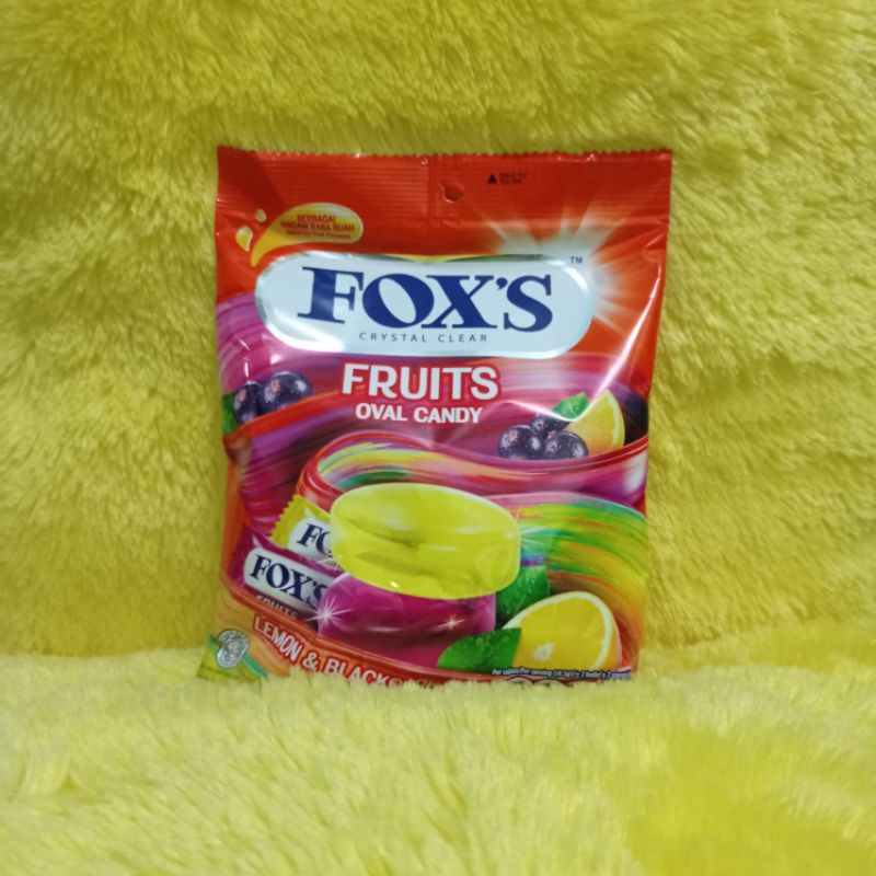 Permen FOX'S / FOX'S Crystal Clear Varian Fruits, Mint Blossom, Berries Oval Candy 125 gram