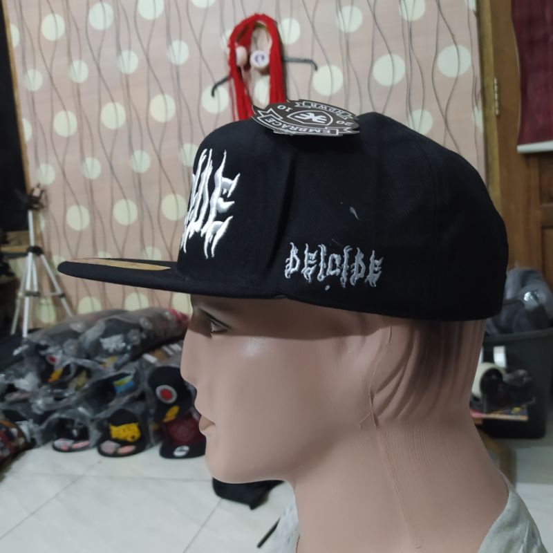 Topi Snapback metal distro pria Bordir Deicide