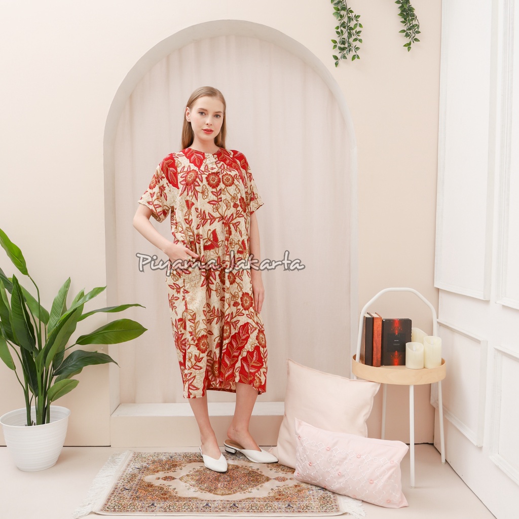 PJ - Daster Jumbo Baju Tidur Santai Baju Rumahan Wanita Daster Bali Dress Midi Motif Kekinian