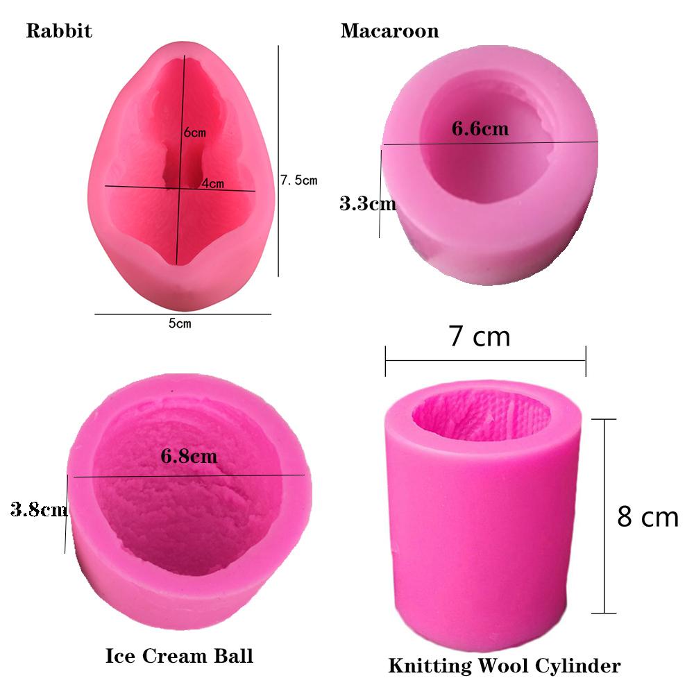 R-flower 3D Silicone Candle Mold Pesta Pernikahan Epoxy Resin Rajut Wool Silinder Clay Tools Cetakan Sabun Bola Es Krim