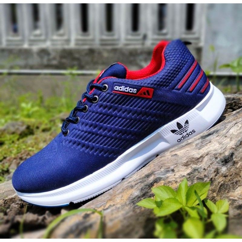 Sepatu Wanita Pria Logo Timbul Floging - Sepatu olahraga no import-Ads Navy Merah