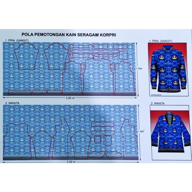 Bahan Kain seragam Korpri PNS 1meter Terbaru