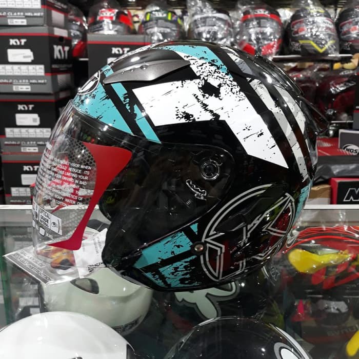 Helm KYT Galaxy Slide 5 Aqua Blue Black