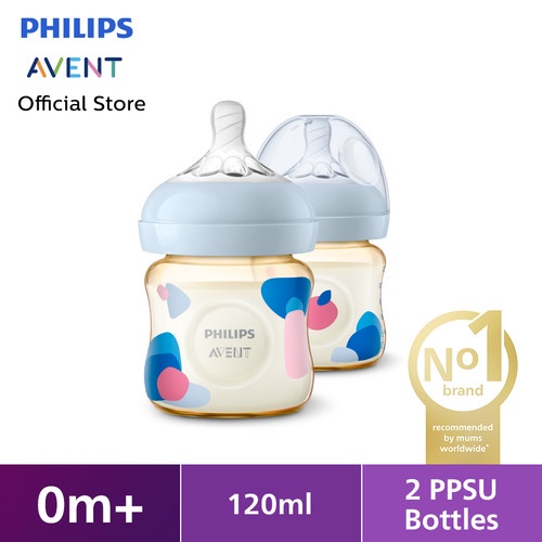 Philips Avent Natural PPSU Twin Bottle 0M+ 125ml SCF581/20 Botol Bayi