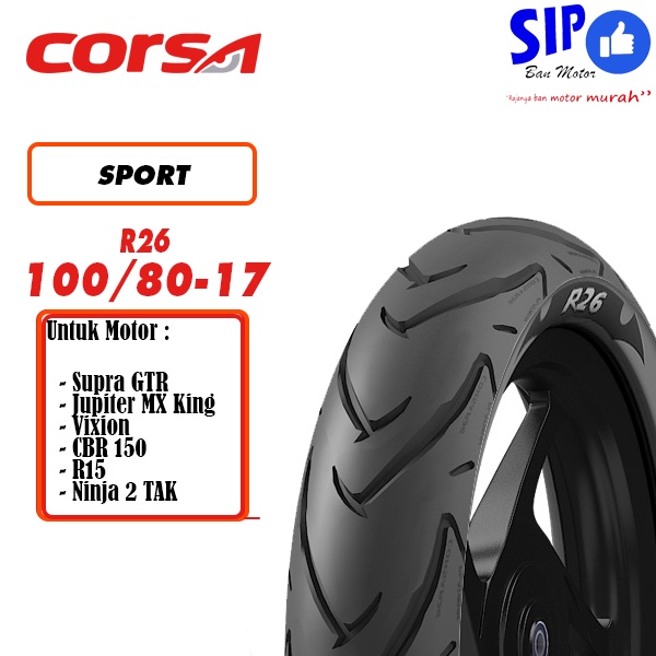 Ban motor bebek Corsa R26 100 80 17 Platinum tubeless