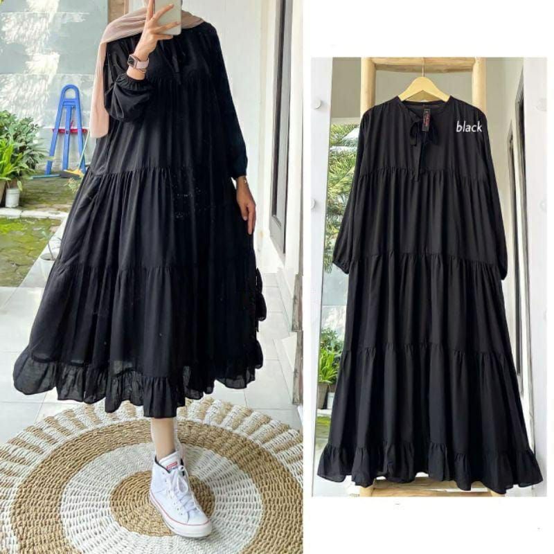 gamis panjang peremium//gamis midi rayon peremium//baju wanita