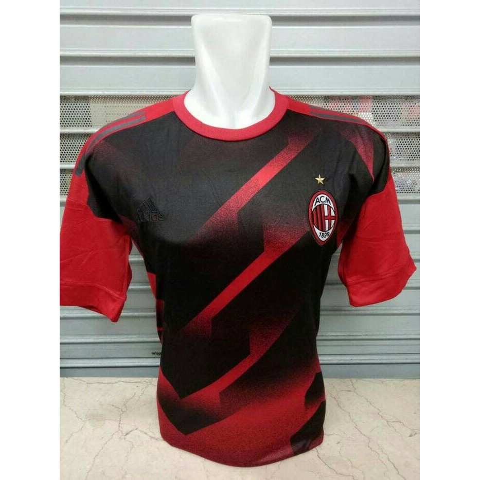 Harga Murah   JERSEY BOLA AC MILAN PREMATCH / TRAINING OFFICIAL 17/18 GRADE ORI  Happy Shoping
