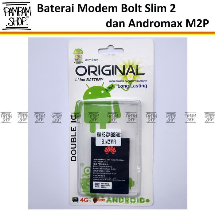 BARU  Baterai Modem Smartfren MIFI Andromax M2P Double Power HB434666RBC