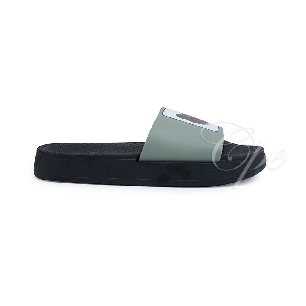 CALL SLPT V CUTIES Sandal Slop Slip On Teplek Wanita Sandal Cewek-Bear Green