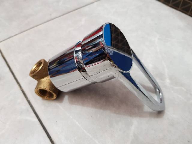 Paket shower tanam stainless 8in 20cm + stop kran panas dingin kuningan PROMO TERMURAH