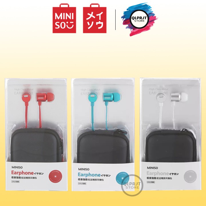 Earphone Headset Headphone Metallic In-Earphone Miniso Original