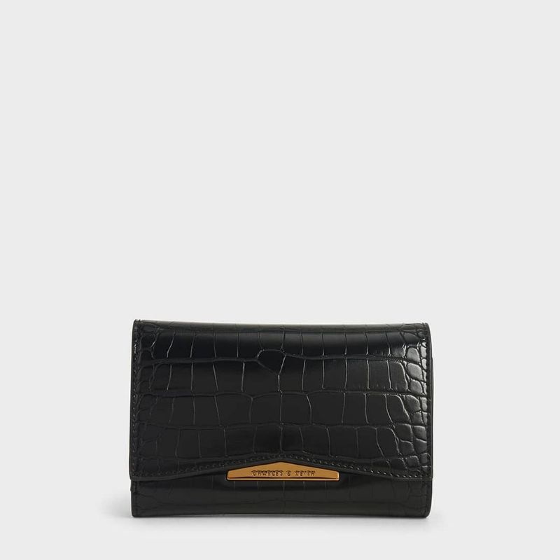 CK Metallic Accent Mini Short Wallet