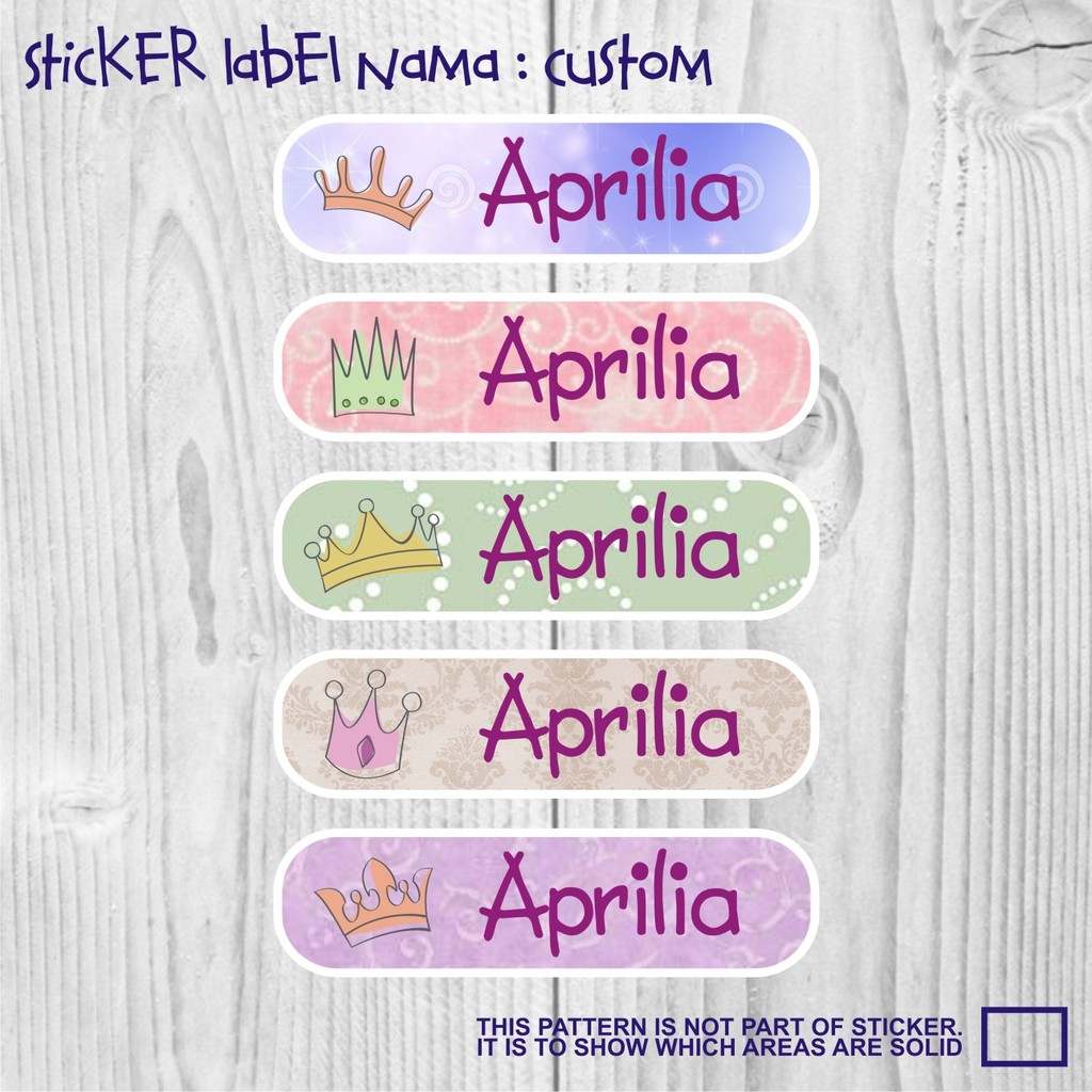 Sticker Label Nama Anak Kartun Perempuan Girl Boy Laki Laki Cute