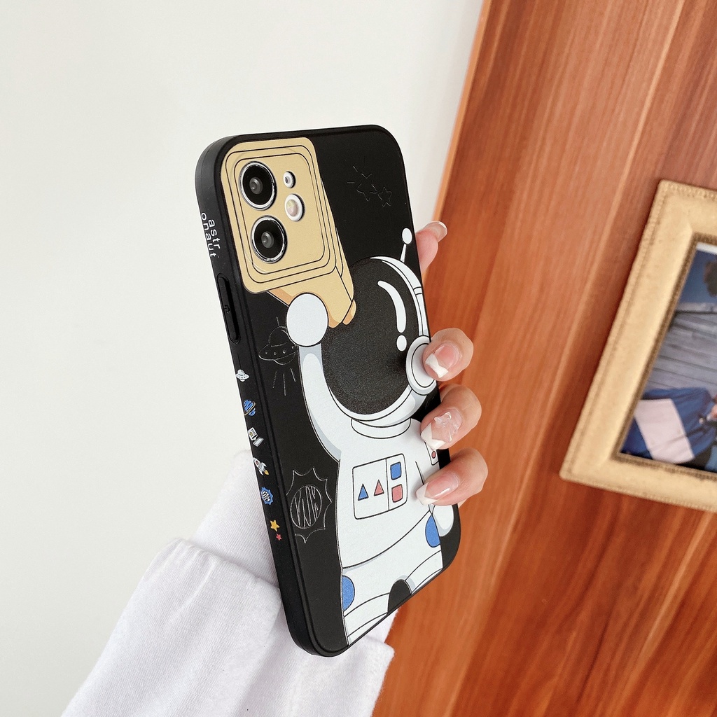 Kartun Astronot Sisi Lurus Casing Ponsel untuk iPhone 12 Pro Max 6 6S 7 7 Plus iPhone X XR XS Max Soft Case Fashion Kreatif Tiga Dimensi Casing Pelindung untuk iPhone 11 Pro Max