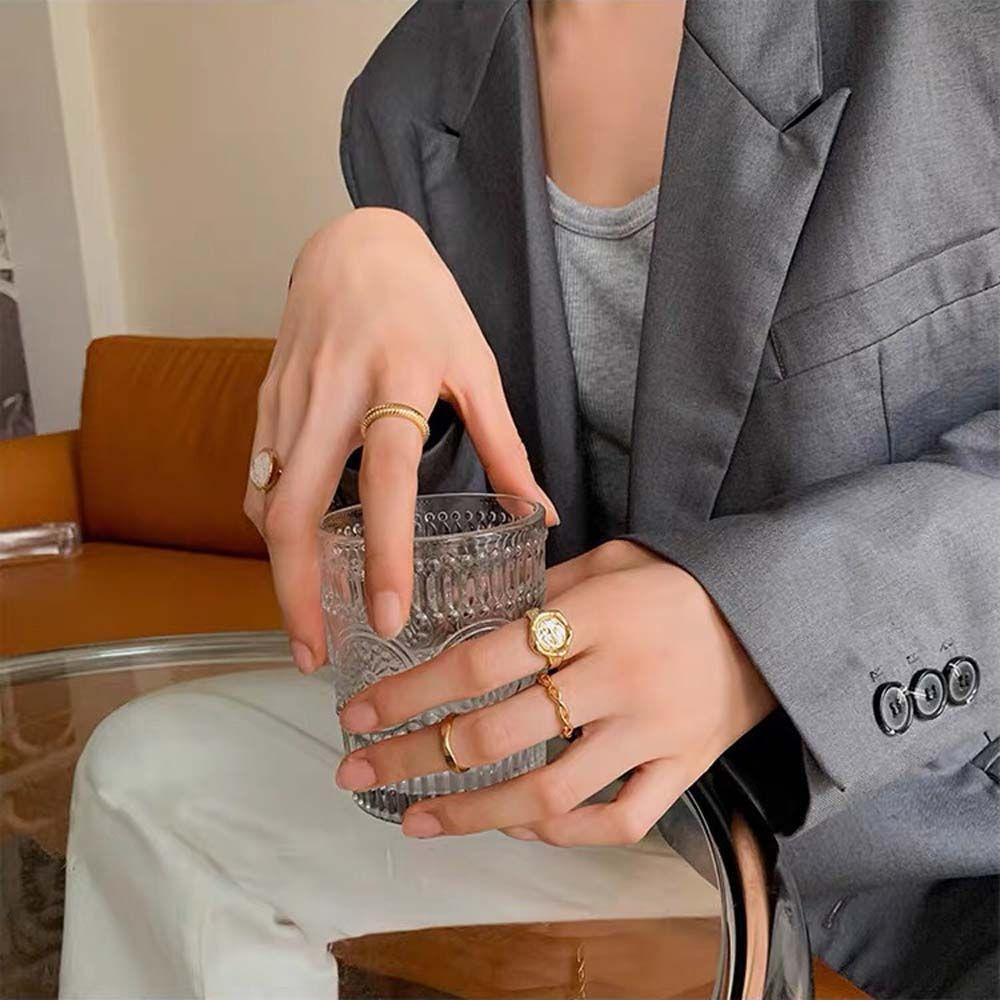 Mxbeauty Wanita Jari Cincin Elegan 5 Pcs/Set Pesta Perhiasan Anniversary Cincin Retro Lady Jari Telunjuk Rings