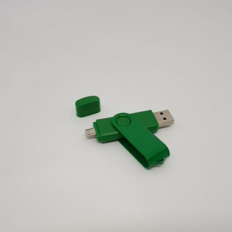 FLASHDISK OTG USB colokan pipih 16GB Hijau