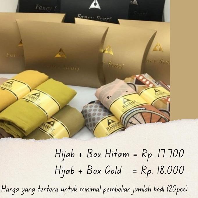 ✞PROMO✞ Paket Hijab + Box ALISHA (MINIMAL PEMBELIAN 1 KODI/ 20pcs) paling murah