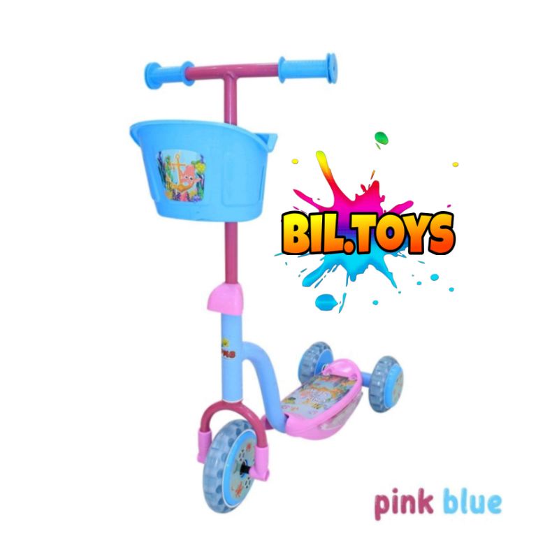 SCOOTER ANAK, OTOPED / OTOPET MAINAN SKUTER LAMPU DAN LAGU ANAK RODA 3 SKUTER MUSIK S-01