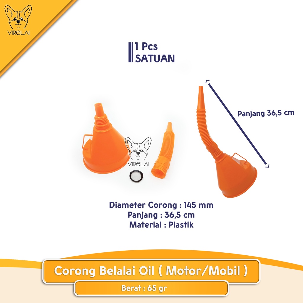 Corong belalai oli 145 mm motor dan mobil