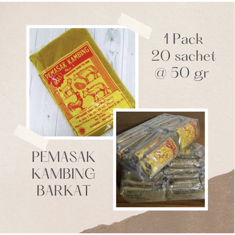 

Pemasak Kambing Barkat 20 Sachet @ 50 gr, 1000 gr