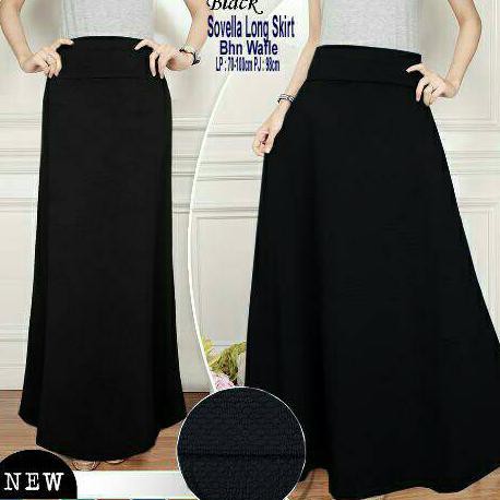 Rovela Rok payung/rok polos/rok hitam/rok jumbo/rok panjang*sb