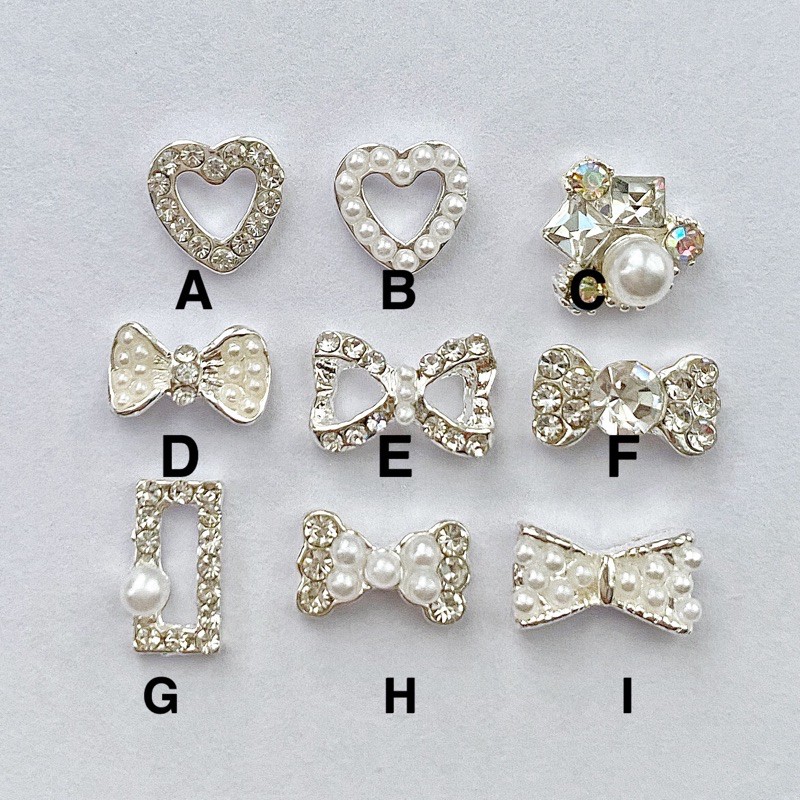 Nail charms nail gems hiasan berlian kuku aksesoris nail kutek gel polish swarovski crystal ab