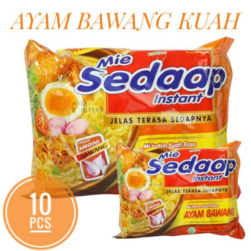 MIE SEDAAP KUAH AYAM BAWANG BELI 10PCS