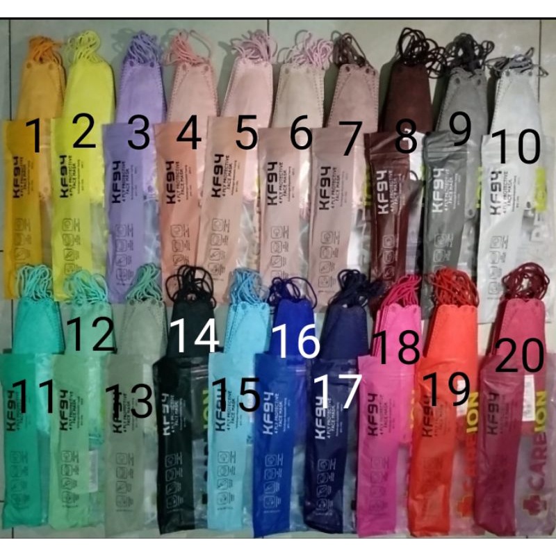 Masker KF94 careion warna ziplock